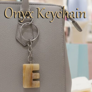 Handcrafted Onyx Marble Alphabetic Keychain