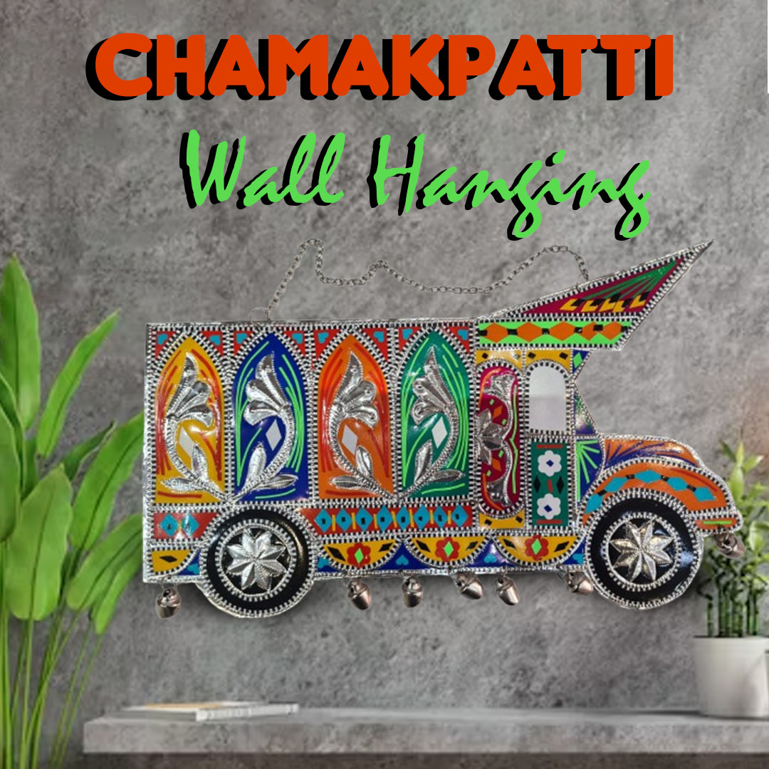 Front view of Metal Truck Wall Hanging