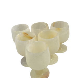 Onyx Wine Glass Set of 6 – Handcrafted Pakistani Marble Wine Glasses | Elegant Home Decor | Perfect for Serving & Gifting