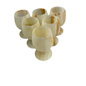 Onyx Wine Glass Set of 6 – Handcrafted Pakistani Marble Wine Glasses | Elegant Home Decor | Perfect for Serving & Gifting