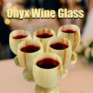 Onyx Wine Glass Set of 6 – Handcrafted Pakistani Marble Wine Glasses | Elegant Home Decor | Perfect for Serving & Gifting