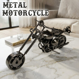 Handcrafted Vintage Metal Motorcycle size : 15cm