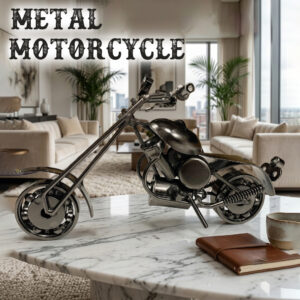 Handcrafted Vintage Metal Motorcycle size : 15cm