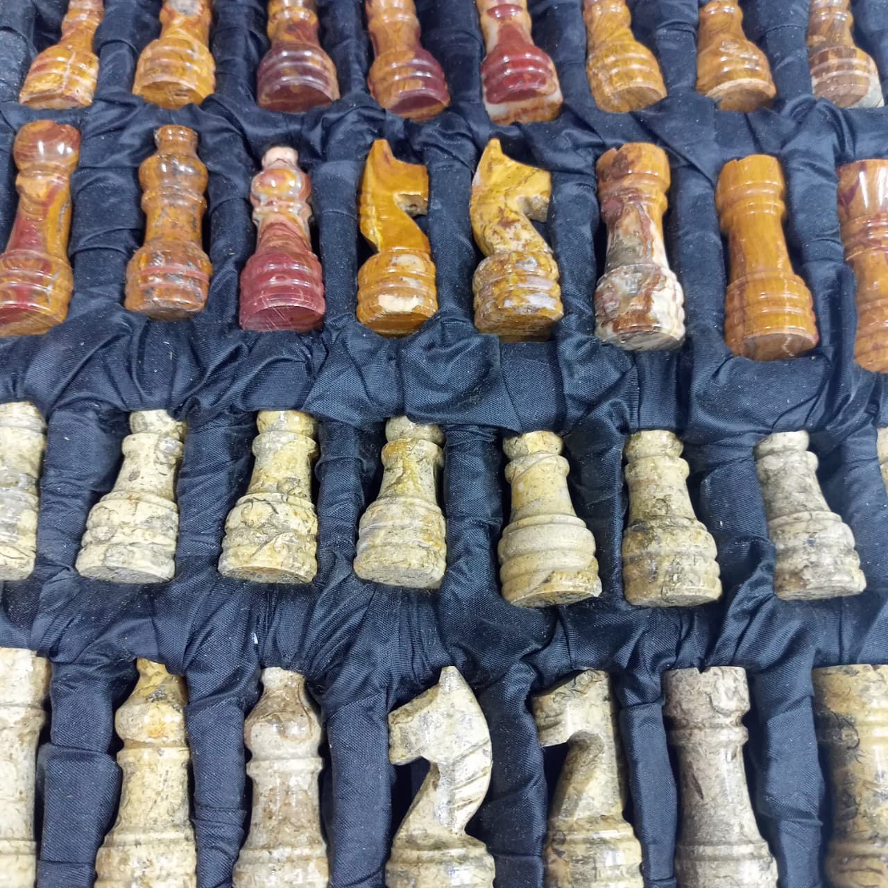 Handcrafted Onyx Marble Chess Board Size: 10×10 inch - Image 3