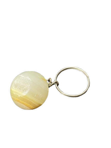 Handcrafted Onyx Marble Apple Keychain - Image 6