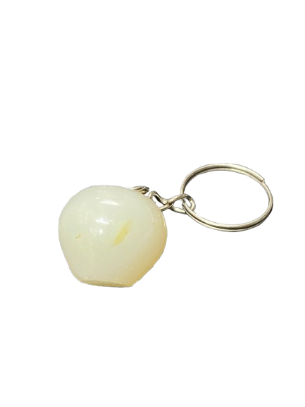 Handcrafted Onyx Marble Apple Keychain - Image 3