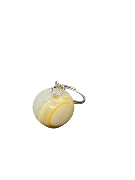 Handcrafted Onyx Marble Apple Keychain - Image 4