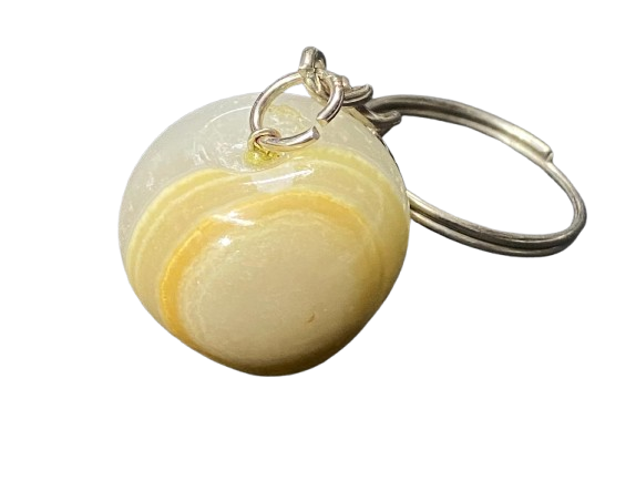 Handcrafted Onyx Marble Apple Keychain - Image 5
