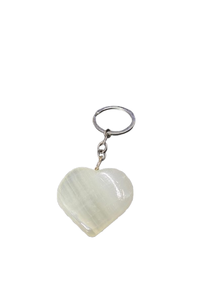 Handcrafted Onyx Marble Heart Keychain - Image 4