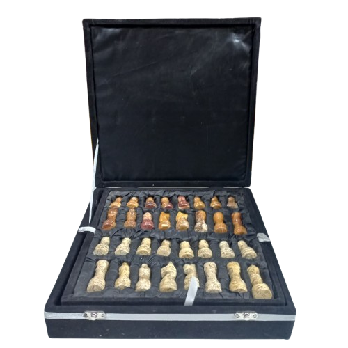 Handcrafted Onyx Marble Chess Board Size: 10×10 inch - Image 4