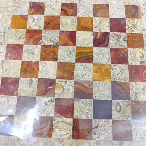 Handcrafted Onyx Marble Chess Board Size: 10×10 inch - Image 10