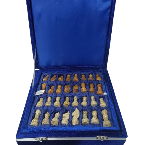 Handcrafted Onyx Marble Chess Board Size:8x8inch - Image 8