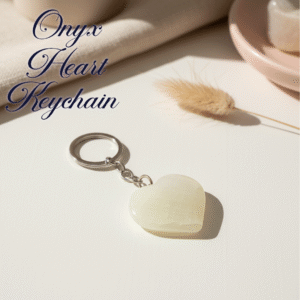 Handcrafted Onyx Marble Heart Keychain