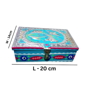 Chamakpatti Birthday Gift Box – Traditional Pakistani Truck Art Decorative Craft Unique Storage and Keepsake Box for Small Gifts and Personal Accessories Colourful Cultural Home Décor Gift for Birthdays, Christmas and Celebrations (W-14, L-20 cm)