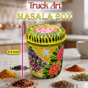 Truck Art Masala Box – Traditional Pakistani Spice Storage (H-3.5 Inch)