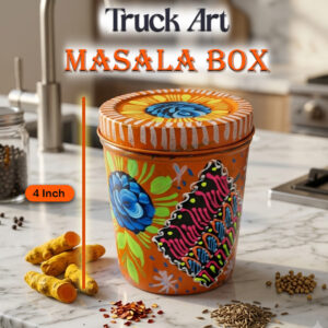 Truck Art Masala Box – Traditional Pakistani Spice Storage (H-4 Inch)