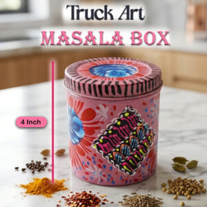 Truck Art Masala Box – Traditional Pakistani Spice Storage (H-4 Inch)