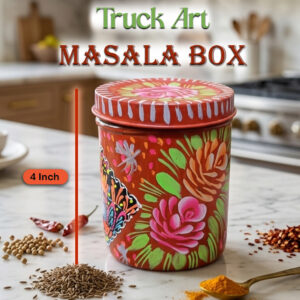 Truck Art Masala Box – Traditional Pakistani Spice Storage (H-4 Inch)
