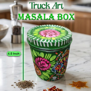 Truck Art Masala Box – Traditional Pakistani Spice Storage (H-4.5 Inch)