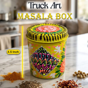 Truck Art Masala Box – Traditional Pakistani Spice Storage (H-4.5 Inch)