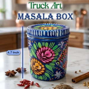 Truck Art Masala Box – Traditional Pakistani Spice Storage (H-4.7 Inch)
