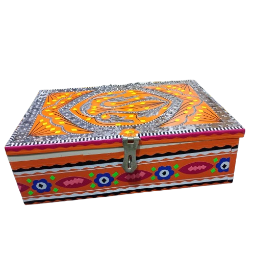 Chamakpatti Box: Real Truck Art Design for Storage and Decoration (W-27, H-19 cm) - Image 13