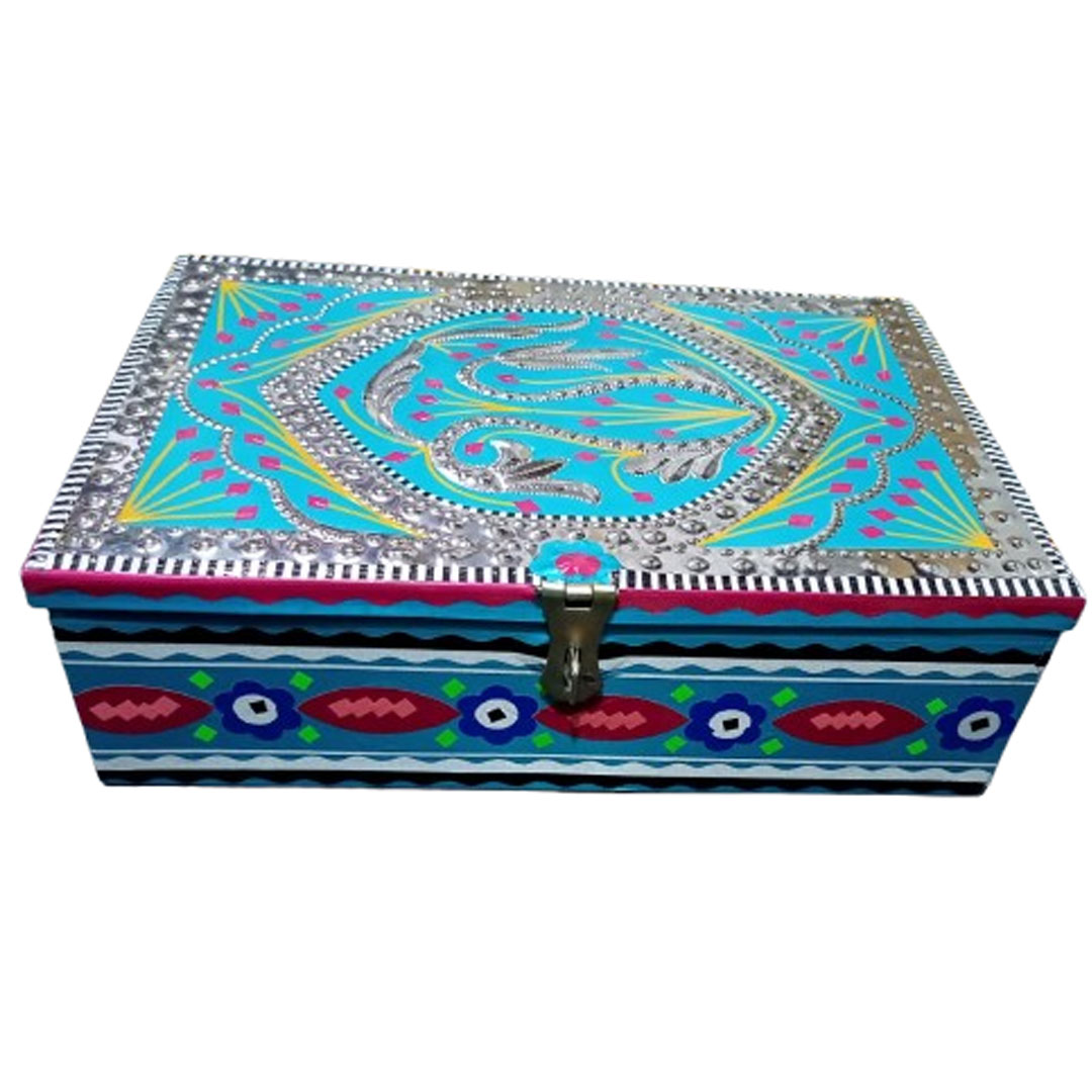 Chamakpatti Box: Real Truck Art Design for Storage and Decoration (W-27, H-19 cm) - Image 3