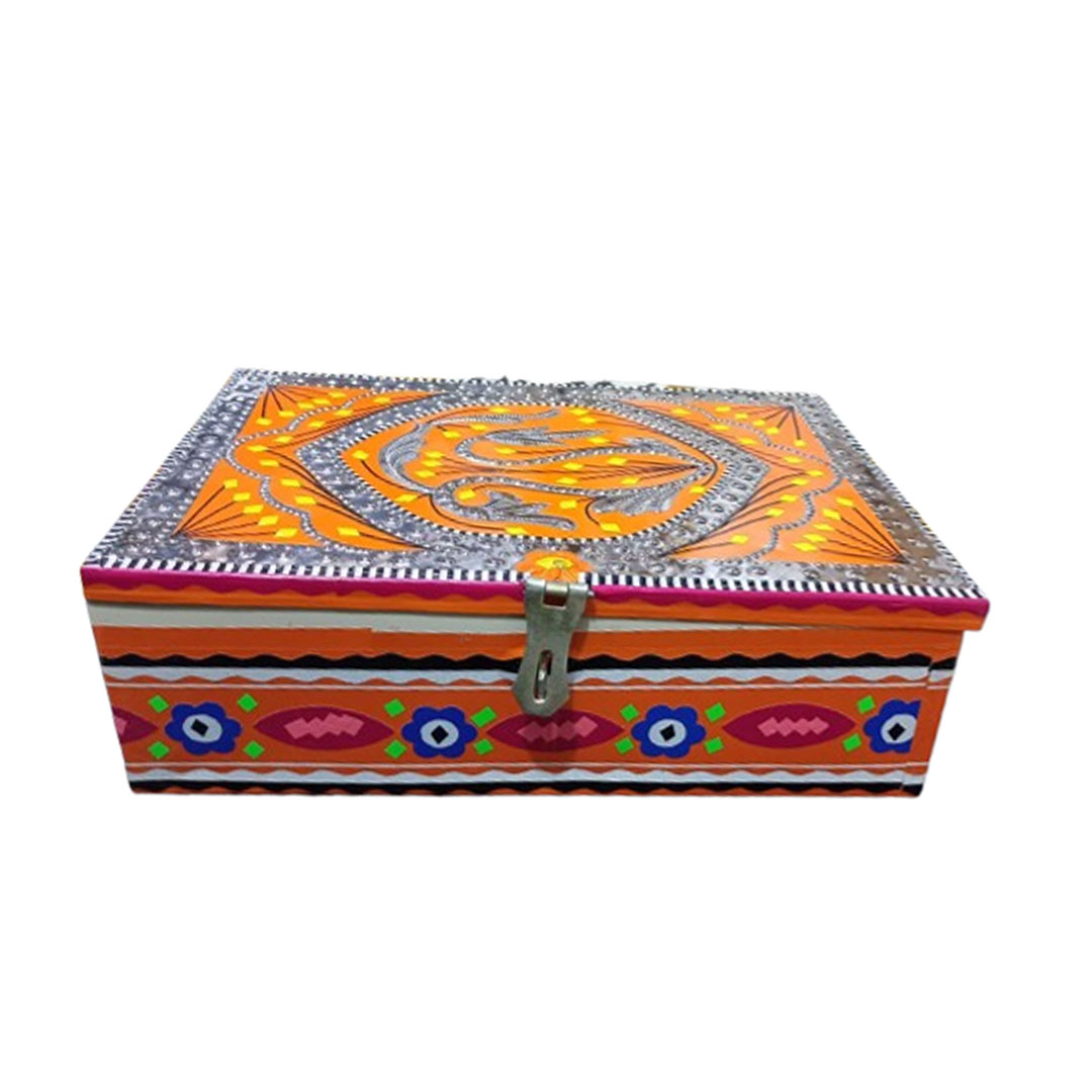 Chamakpatti Box: Real Truck Art Design for Storage and Decoration (W-27, H-19 cm) - Image 3