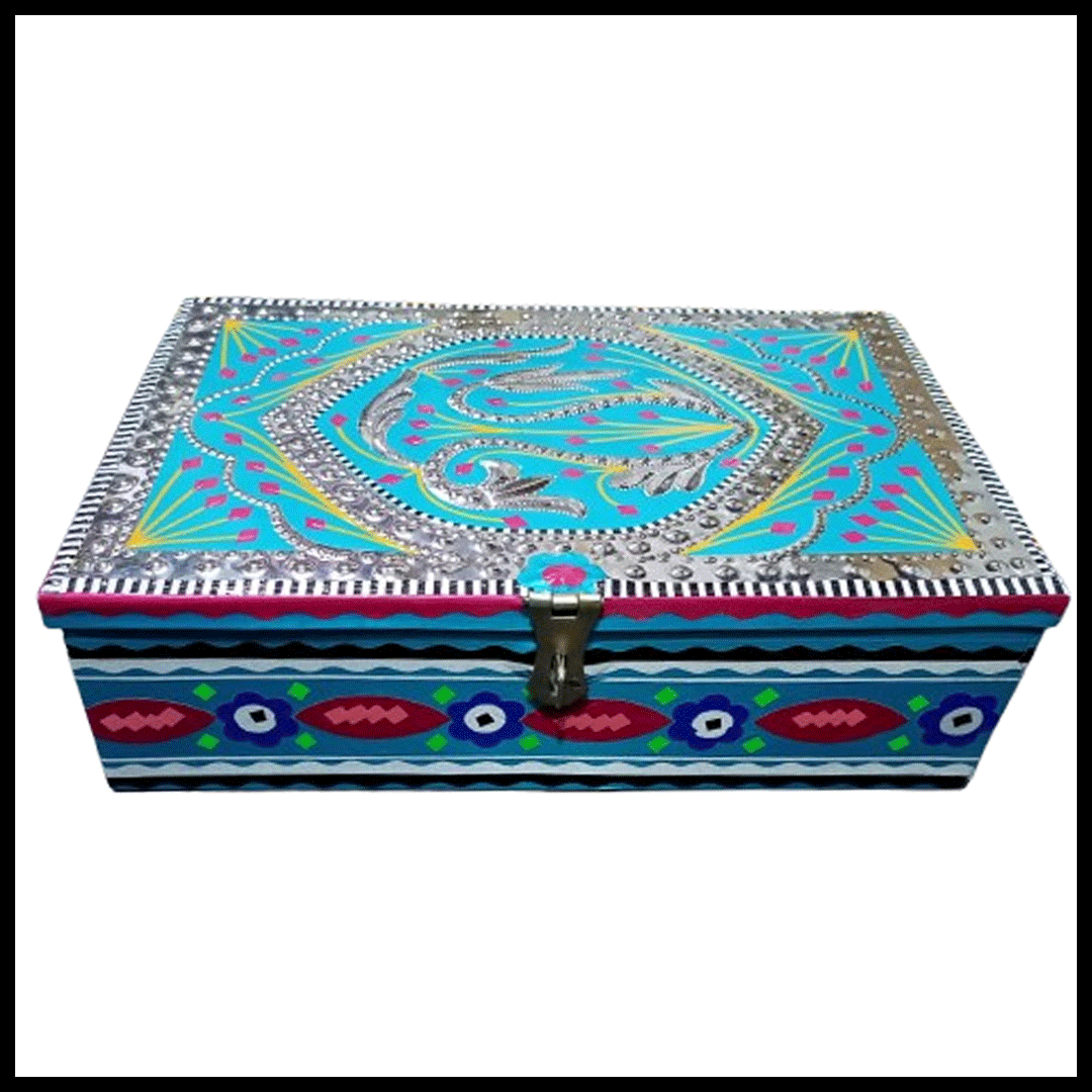 Chamakpatti Box: Real Truck Art Design for Storage and Decoration (W-27, H-19 cm)