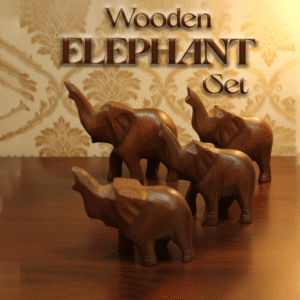 Handcrafted Wooden Elephant Set