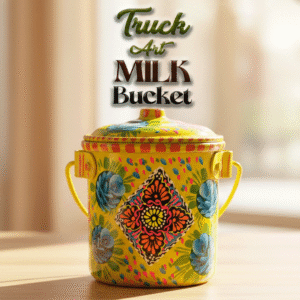 Truck Art Milk Bucket (Size : 14cmx11cm)