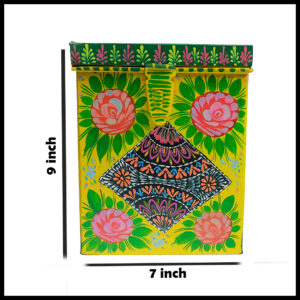 Hand-Painted Truck Art Kanaster – Size: (W-7 x H-9)