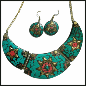 Afghani Necklace With Artificial Stone