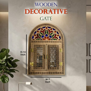 Handcrafted Wooden Decorative Gate (H-10inch × W-7inch)