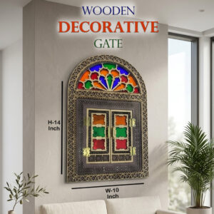 Handcrafted Wooden Decorative Gate (H-14inch × W-10inch)