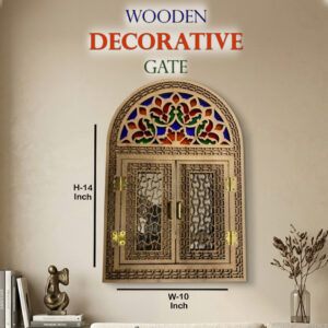 Handcrafted Wooden Decorative Gate (H-14inch × W-10inch)