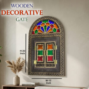 Handcrafted Wooden Decorative Gate (H-20inch x W-12inch)
