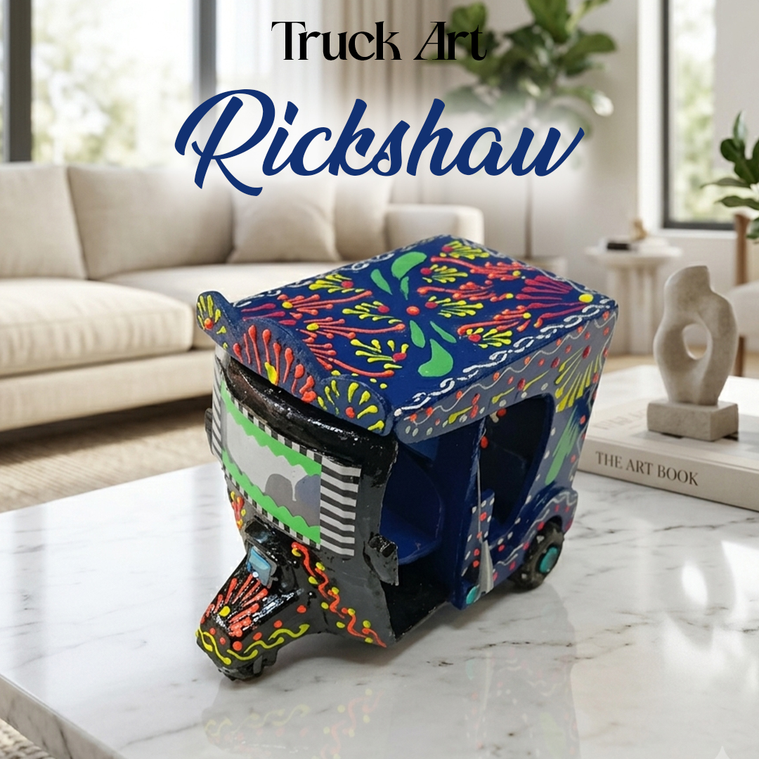 Truck Art Rickshaw (W-7cm:H-10cm:L-12.5cm)