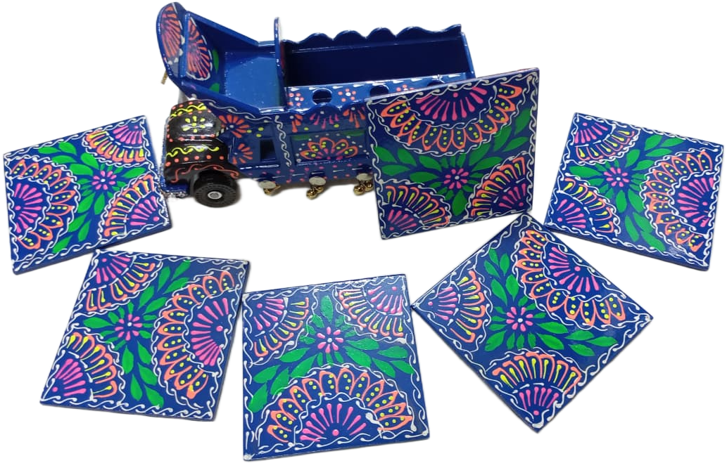 Truck Art Truck & Tea Coaster Set Of 6 - Image 7