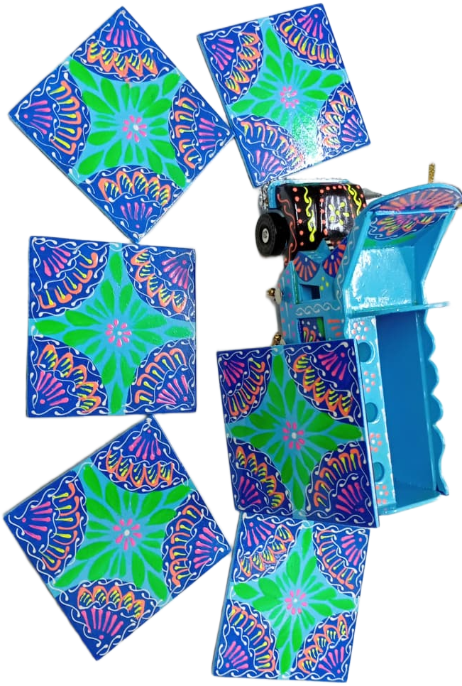 Truck Art Truck & Tea Coaster Set Of 6 - Image 7