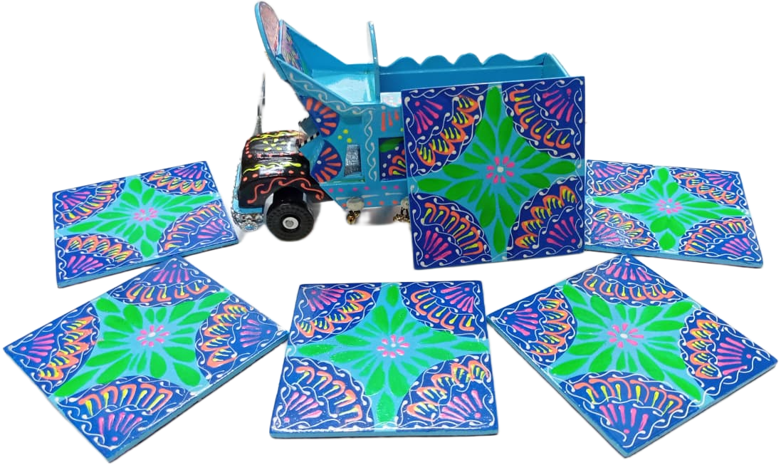Truck Art Truck & Tea Coaster Set Of 6 - Image 8