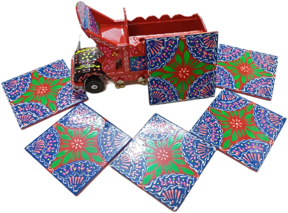 Truck Art Truck & Tea Coaster Set Of 6 - Image 8