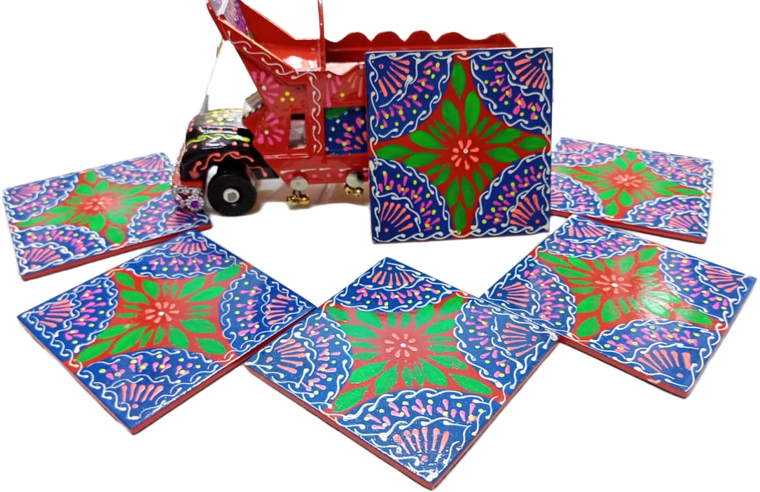 Truck Art Truck & Tea Coaster Set Of 6 - Image 9