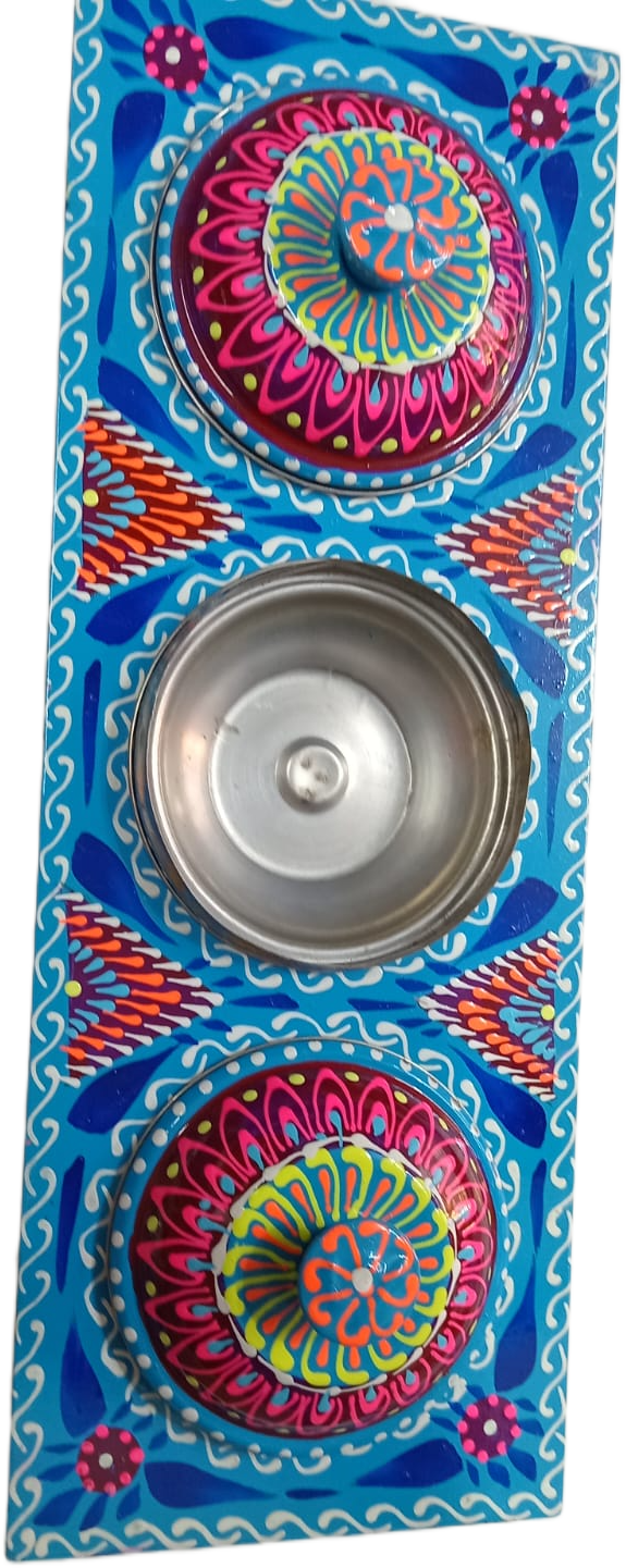 Truck Art 3 Jar Spice Box – Vibrant Wooden Storage Organizer - Image 6