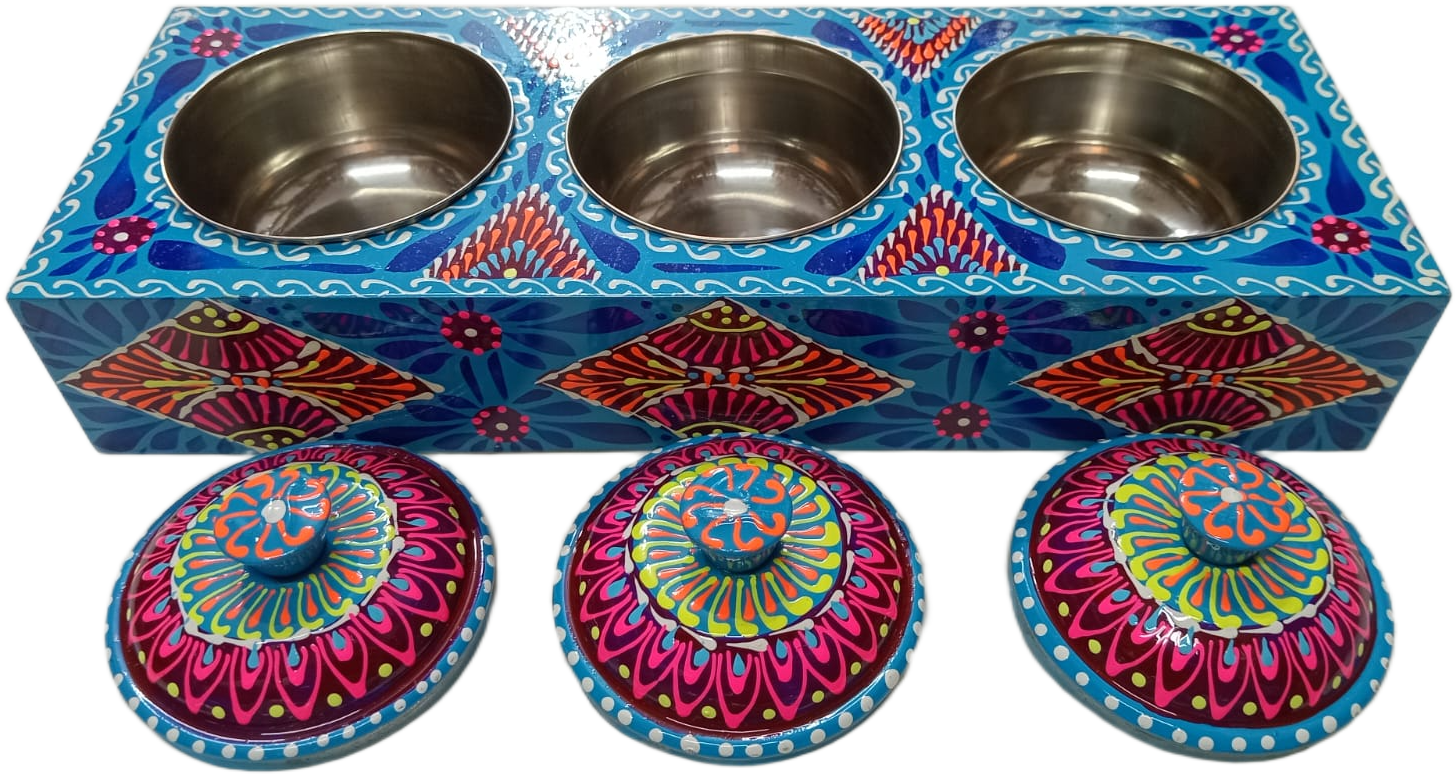 Truck Art 3 Jar Spice Box – Vibrant Wooden Storage Organizer - Image 7