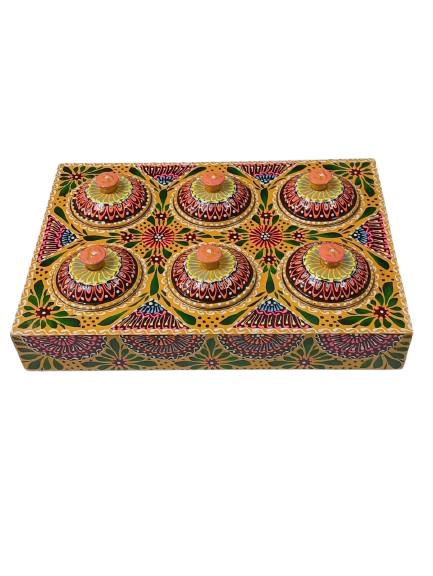 Truck Art 6 Jar Spice Box – Vibrant Wooden Storage Organizer - Image 3