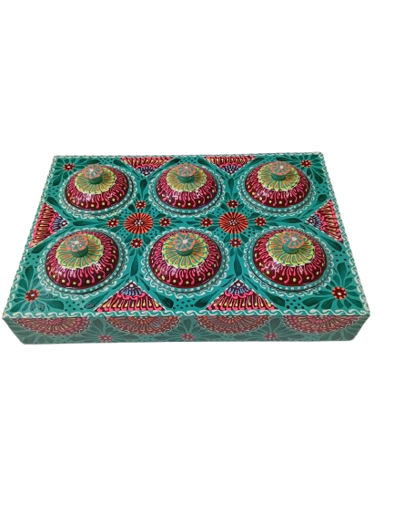 Truck Art 6 Jar Spice Box – Vibrant Wooden Storage Organizer - Image 4