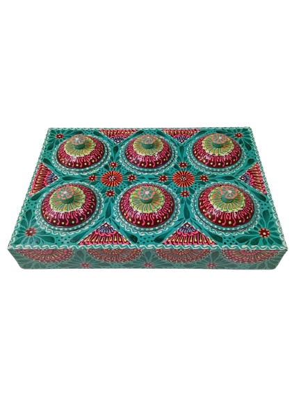 Truck Art 6 Jar Spice Box – Vibrant Wooden Storage Organizer - Image 3