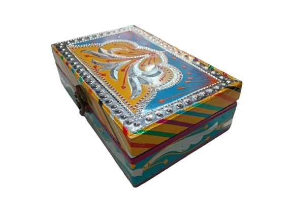 Chamakpatti Box: Real Truck Art Design for Storage and Decoration (W-20, H-12.5 cm) - Image 4