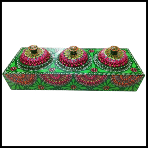 Truck Art 3 Jar Spice Box – Vibrant Wooden Storage Organizer